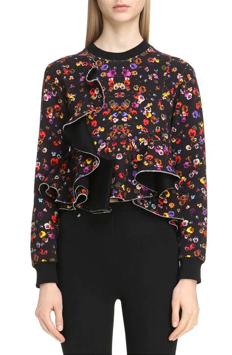 givenchy floral sweatshirt ruffle|Women's Designer Sweatshirts & Hoodies .